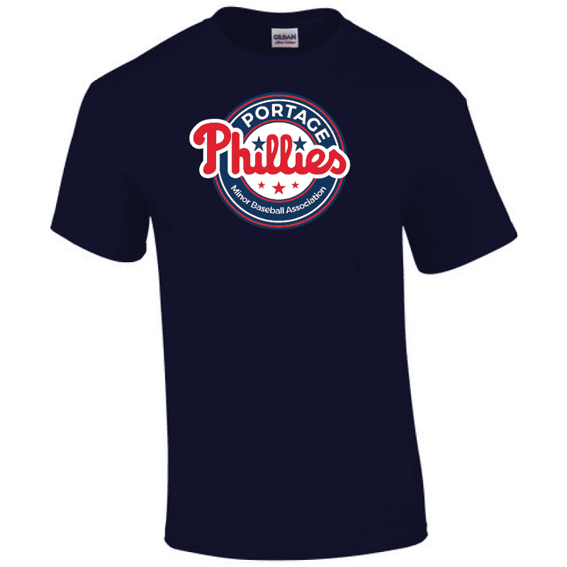 Navy Gildan Ultra Cotton T-Shirt with Portage Phillies logo